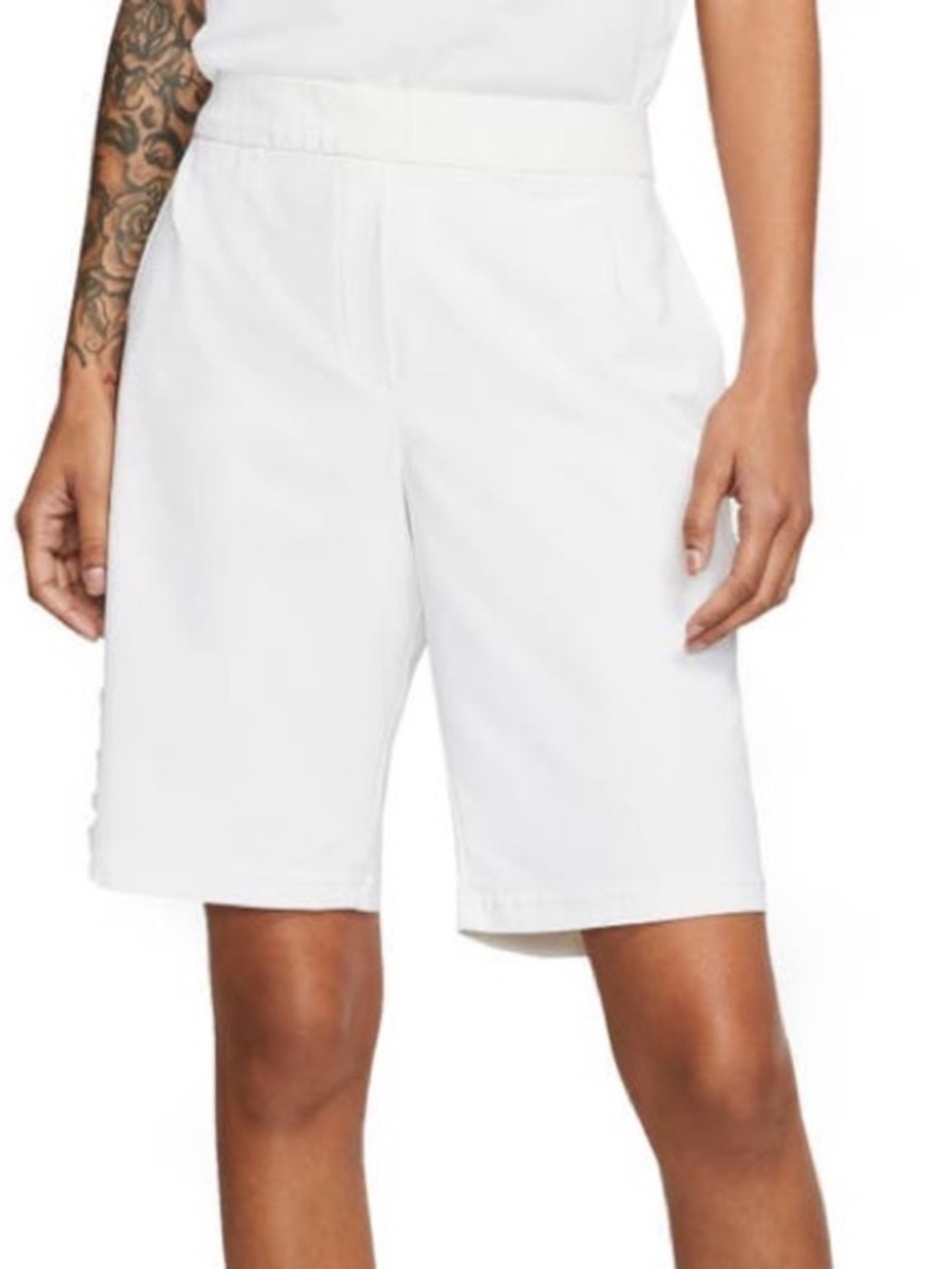 Nike Women's Stretch Flex Victory Golf 10" Inseam Shorts White Plus Size XL